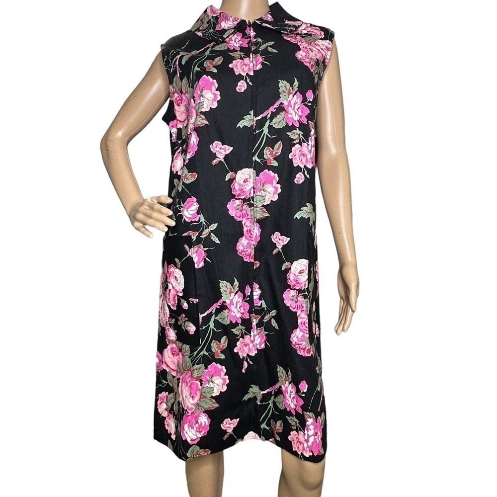 Vintage Miss Elaine floral shift dress 70s deadstock large